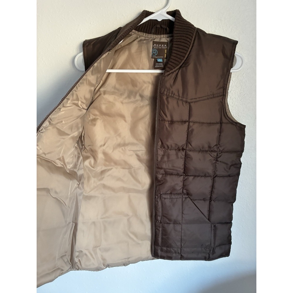 Roper Range Gear Puffer Vest Youth Boy Large Brown Cowboy‎ Rancher Cattleman - Picture 3 of 7